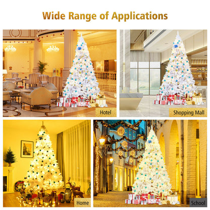 6 Feet / 7.5 Feet / 9 Feet Hinged Artificial Christmas Tree with Metal Stand-9 Feet