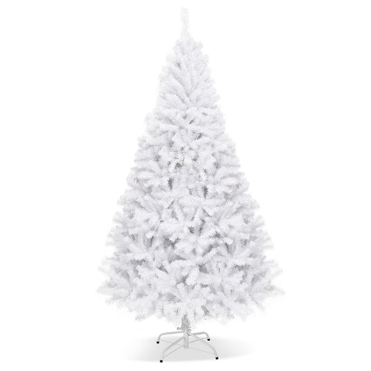 6 Feet / 7.5 Feet / 9 Feet Hinged Artificial Christmas Tree with Metal Stand-7.5 Feet