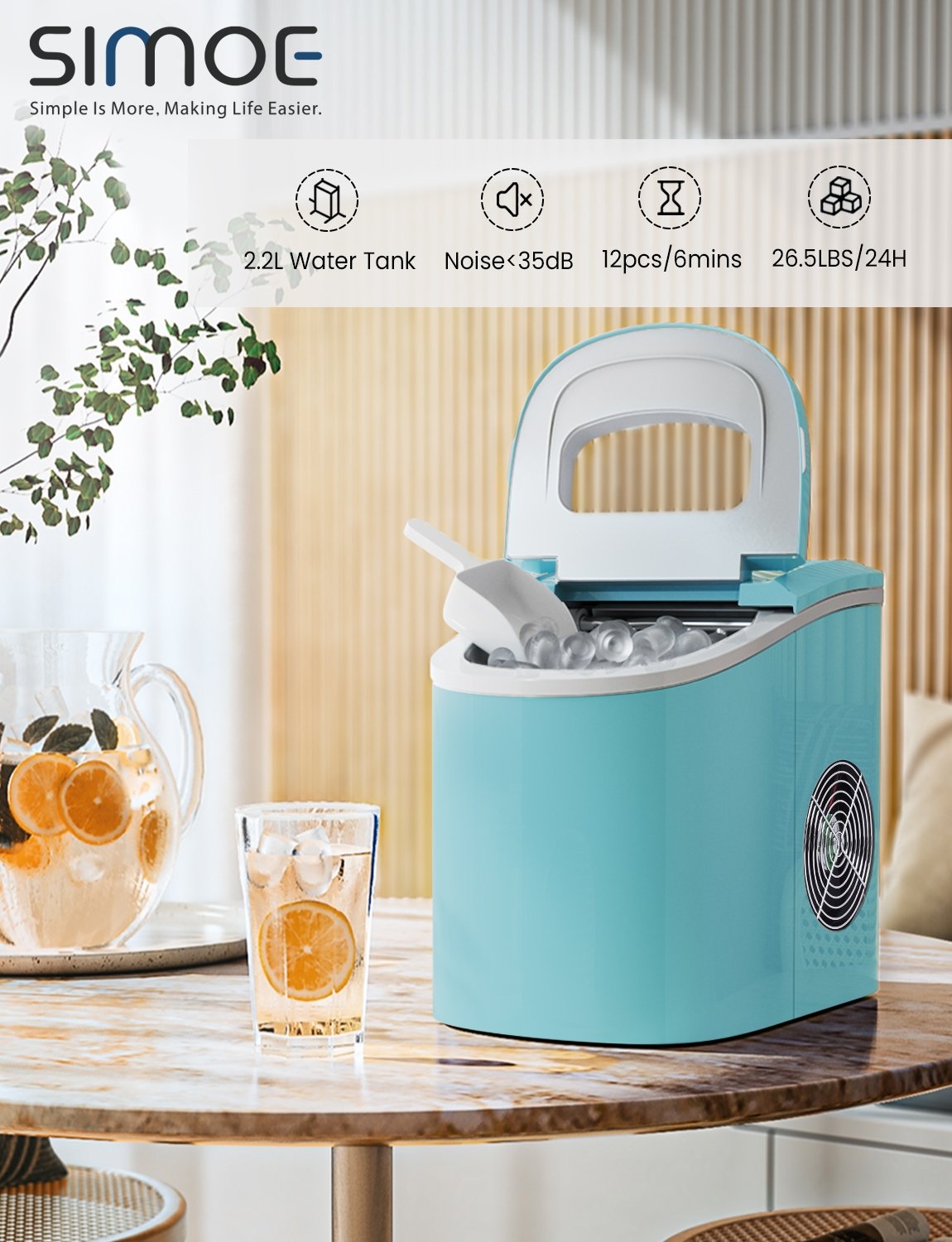 Mini Portable Compact Electric Ice Maker Machine-Black