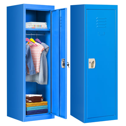 48 Inch Kid Safe Storage Children Single Tier Metal Locker-Blue