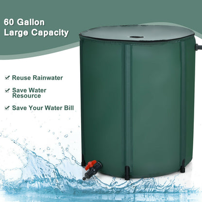60 Gallon Collapsible Rain Barrel Water Collector