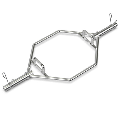 56 Inch Olympic Hexagon Deadlift Trap Bar with Folding Grips Powerlifting-Black