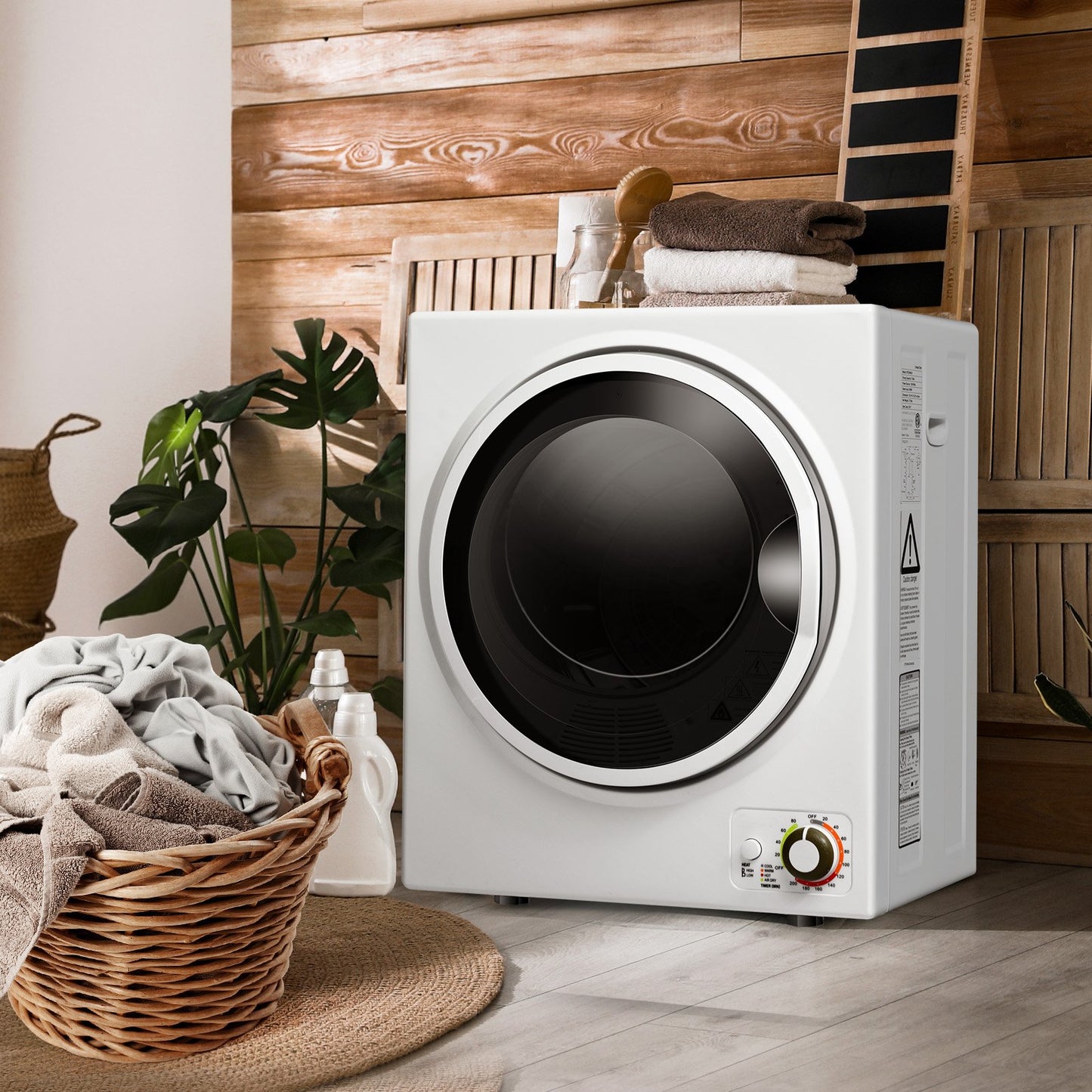 1.5 Cu .ft Clothes Dryer with with Stainless Steel Wall Mount-Gray