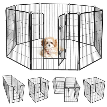 8 Metal Panel Heavy Duty Pet Playpen Dog Fence with Door-40 Inch