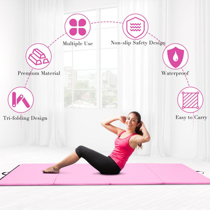 4' x 8' x 2 Inch Folding Panel Exercise Gymnastics Mat-Black