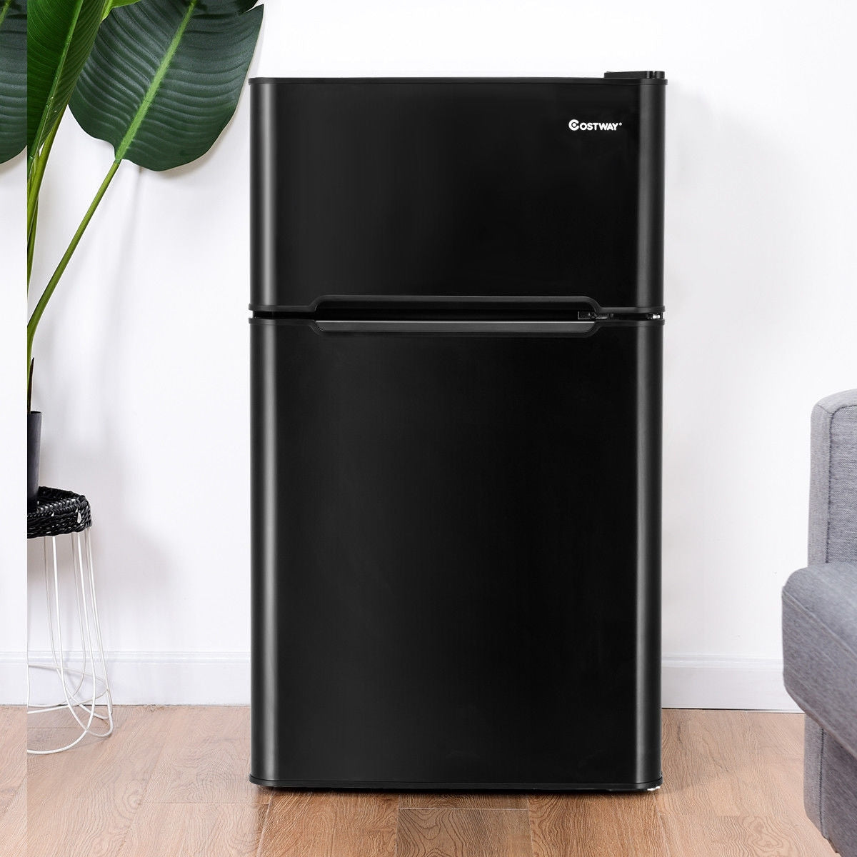 3.2 cu ft. Compact Stainless Steel Refrigerator-Black