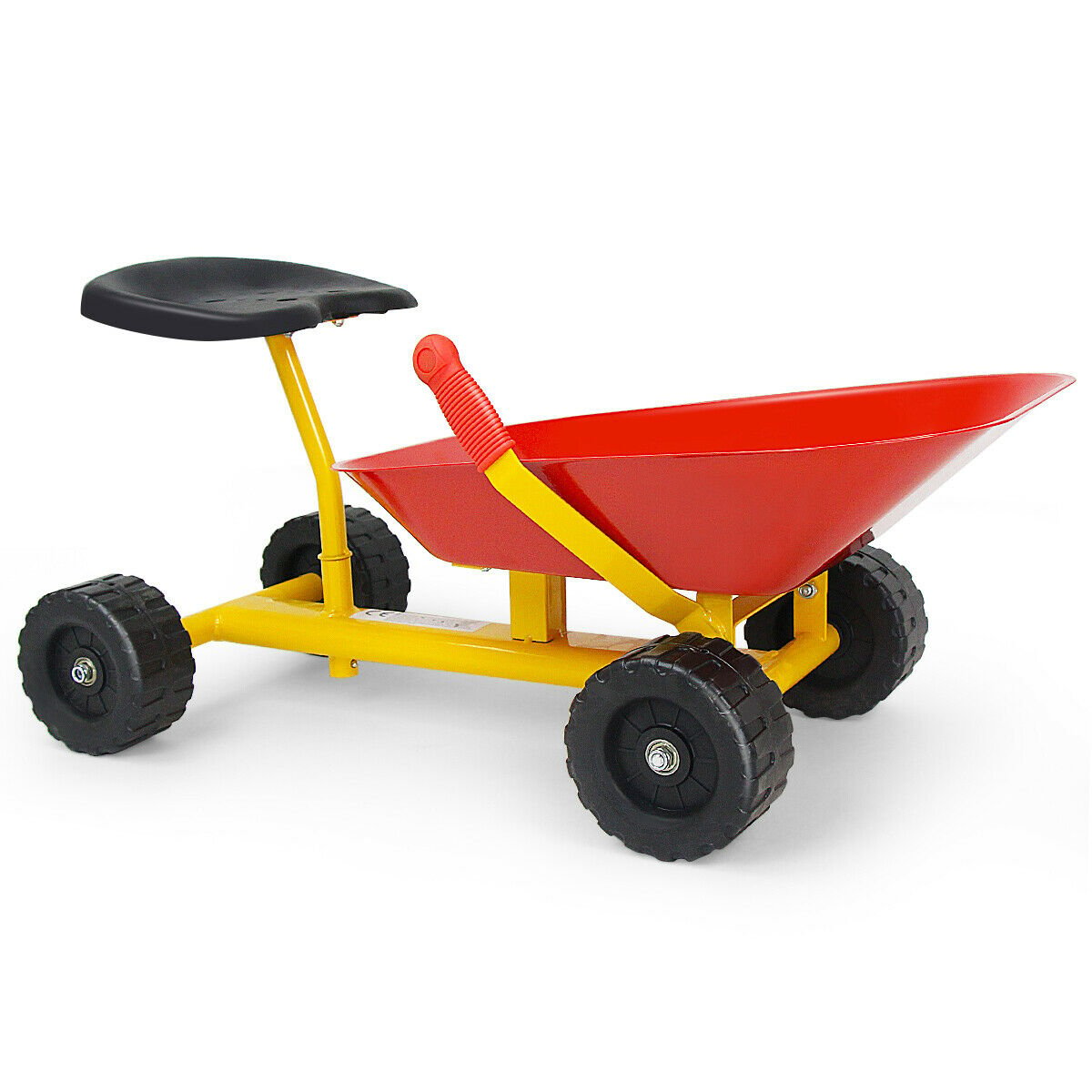 8 Inch Heavy Duty Kids Ride-on Sand Dumper with 4 Wheels-Red