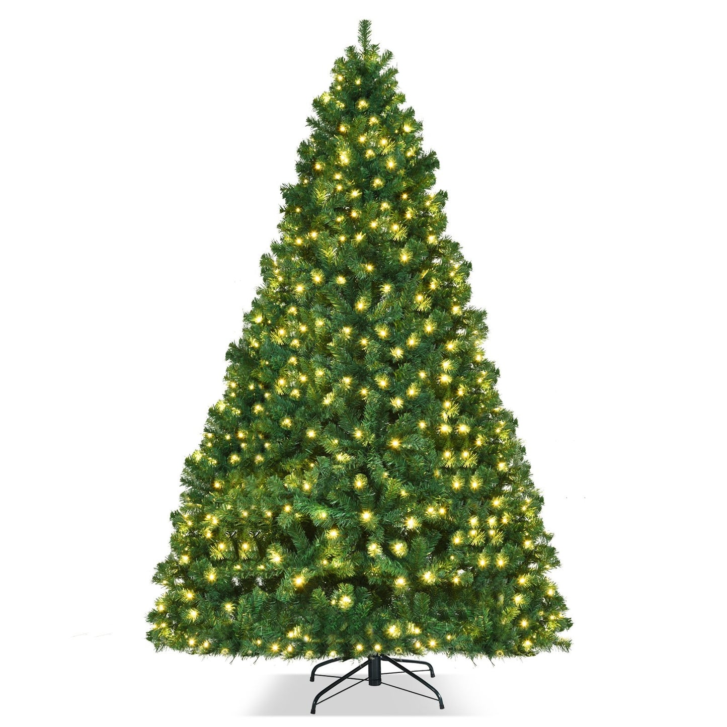 7.5 Feet PVC Artificial Christmas Tree with LED Lights-7.5 ft
