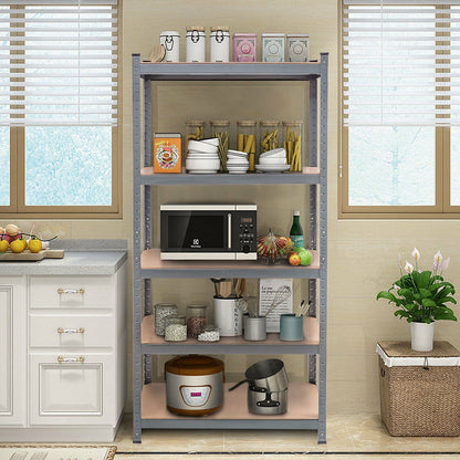 71 inch Heavy Duty Steel Adjustable 5 Level Storage Shelves-Black