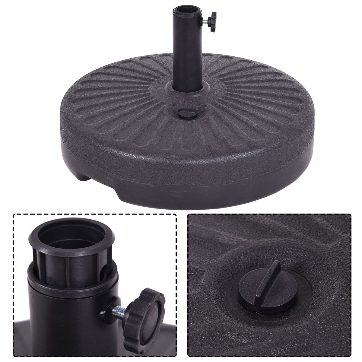20 Inch Round 23L Water Filled Umbrella Base - Direct by Wilsons Home Store