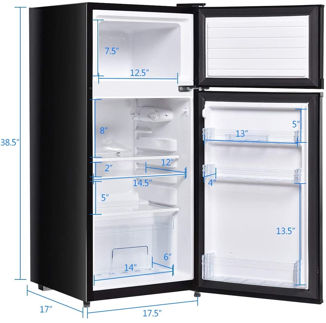 2 Doors Cold-rolled Sheet Compact Refrigerator-Black - Direct by Wilsons Home Store