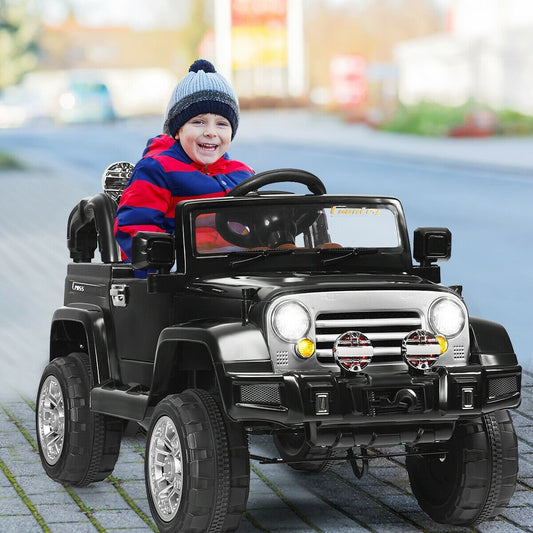 12 V Kids Ride on Truck with MP3 + LED Lights-Black - Direct by Wilsons Home Store