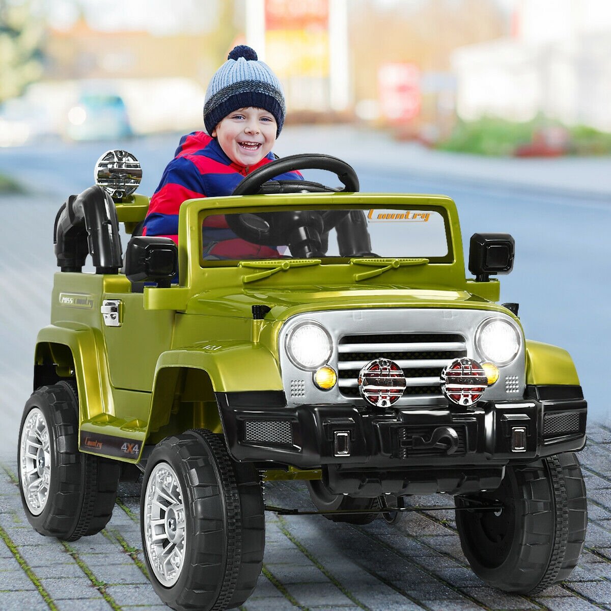 12 V Kids Ride on Truck with MP3 + LED Lights-Black