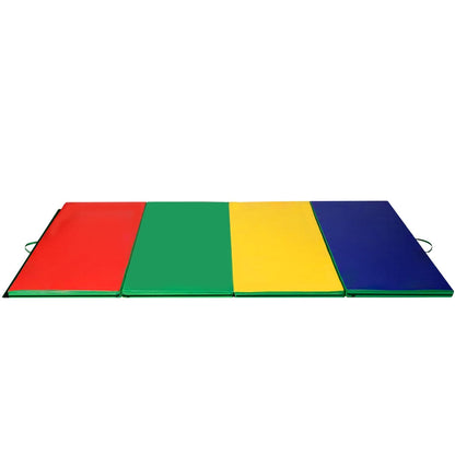 4 Feet x 10 Feet Thick Folding Panel Gymnastics Mat-Black