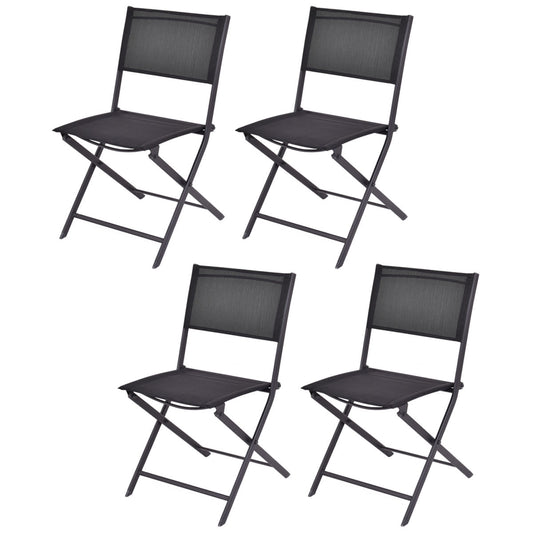4-Pack Patio Folding Chairs Portable for Outdoor Camping-Gray - Direct by Wilsons Home Store