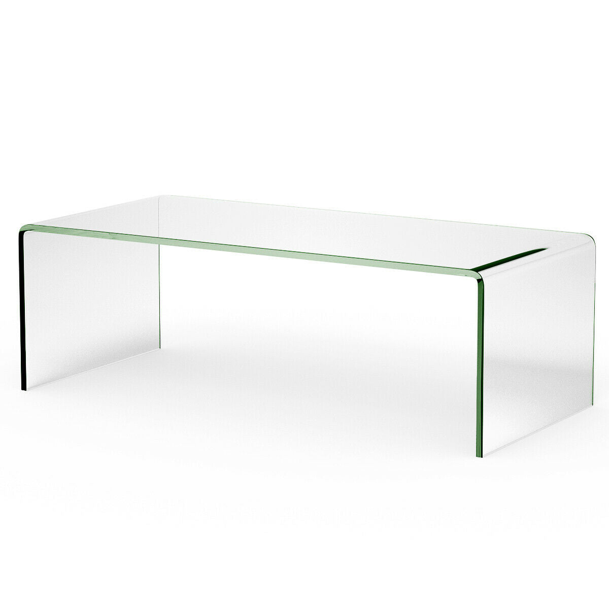 42 x 19.7 Inch Clear Tempered Glass Coffee Table with Rounded Edges - Direct by Wilsons Home Store
