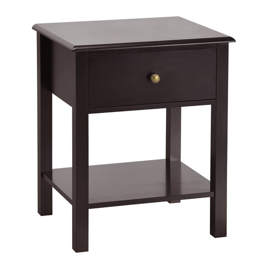 Nightstand End Table with Drawer and Shelf-Brown - Direct by Wilsons Home Store