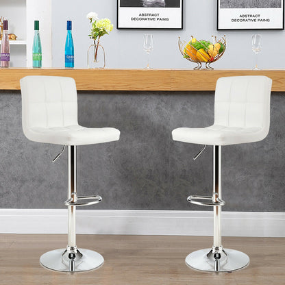 Adjustable Swivel Bar Stool with PU Leather-White - Direct by Wilsons Home Store