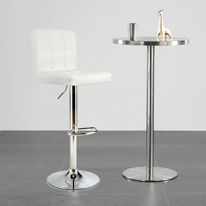 Adjustable Swivel Bar Stool with PU Leather-White - Direct by Wilsons Home Store