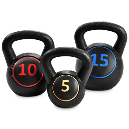 3 Pieces 5 10 15lbs Kettlebell Weight Set - Direct by Wilsons Home Store