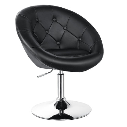 1 Piece Adjustable Modern Swivel Round Tufted-Black - Direct by Wilsons Home Store