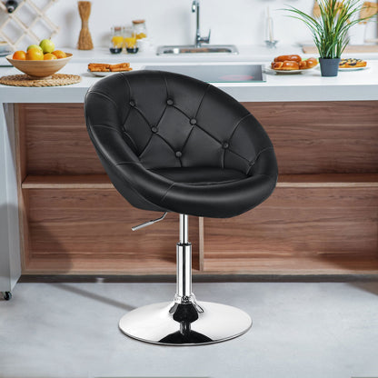 1 Piece Adjustable Modern Swivel Round Tufted-Black - Direct by Wilsons Home Store