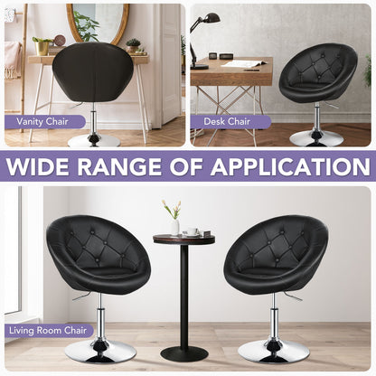 1 Piece Adjustable Modern Swivel Round Tufted-Black - Direct by Wilsons Home Store