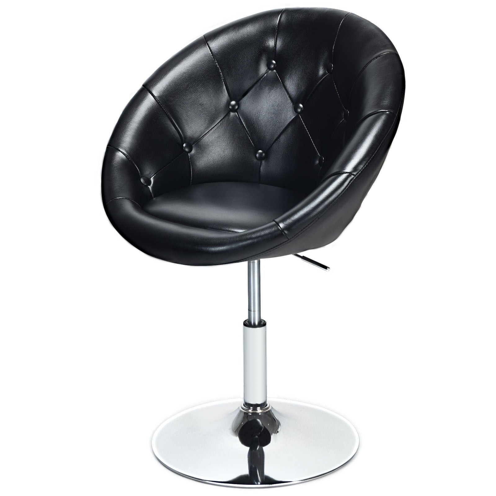1 Piece Adjustable Modern Swivel Round Tufted-Black - Direct by Wilsons Home Store