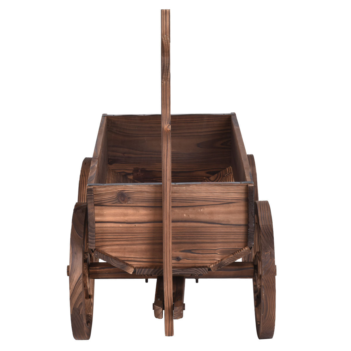 Wood Wagon Planter Pot Stand with Wheels - Direct by Wilsons Home Store