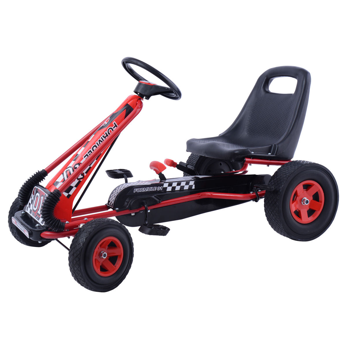 4 Wheels Kids Ride On Pedal Powered Bike Go Kart Racer Car Outdoor Play Toy-Red - Direct by Wilsons Home Store