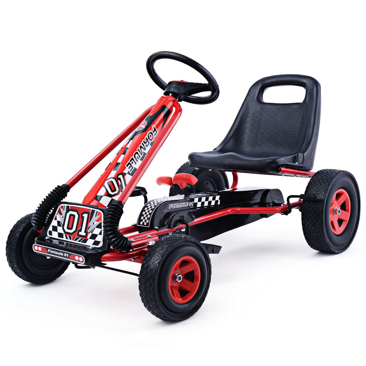 4 Wheels Kids Ride On Pedal Powered Bike Go Kart Racer Car Outdoor Play Toy-Red - Direct by Wilsons Home Store