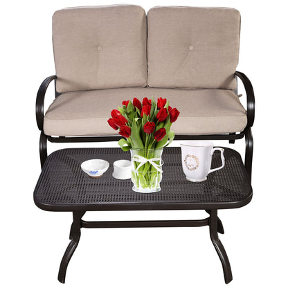 2 Pieces Patio Outdoor Cushioned Coffee Table Seat-Beige - Direct by Wilsons Home Store
