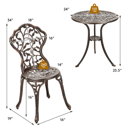 3 Pieces Cast Aluminum Bistro Set - Direct by Wilsons Home Store