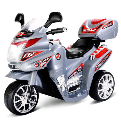 6V Powered 3 Wheels Kids Electric Ride-on Toy Motorcycle-Black