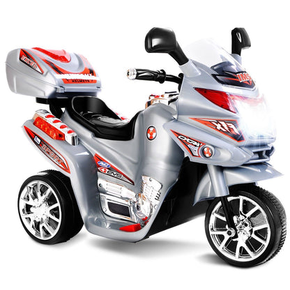 6V Powered 3 Wheels Kids Electric Ride-on Toy Motorcycle-Black