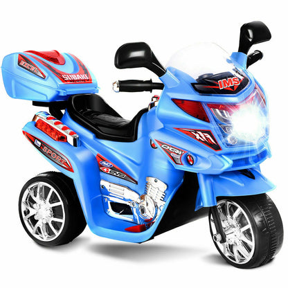 6V Powered 3 Wheels Kids Electric Ride-on Toy Motorcycle-Black