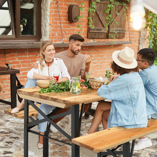 3 Pieces Folding Wooden Picnic Table Bench Set - Direct by Wilsons Home Store