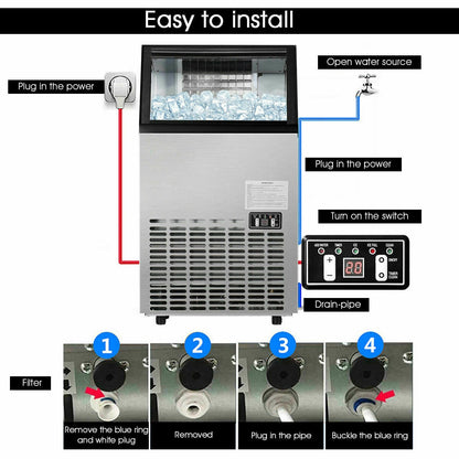 Portable Built-In Stainless Steel Commercial Ice Maker - Direct by Wilsons Home Store