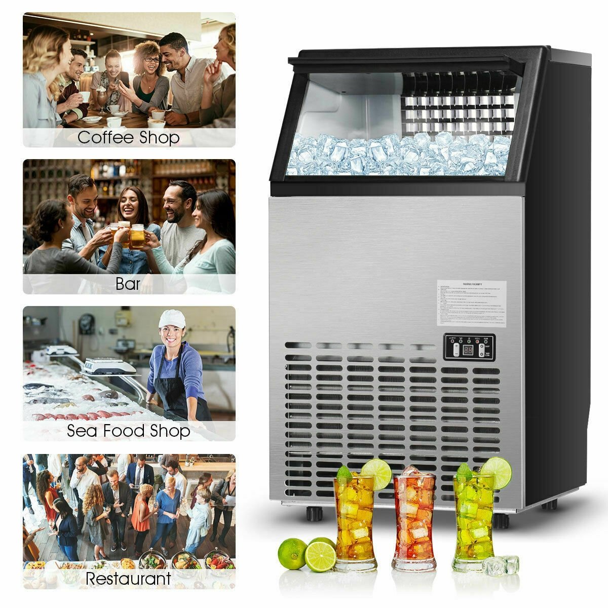 Portable Built-In Stainless Steel Commercial Ice Maker - Direct by Wilsons Home Store
