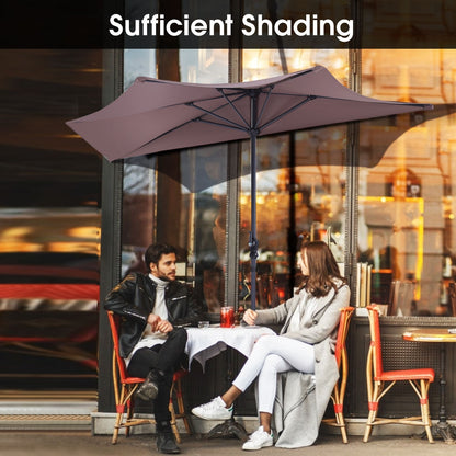 9' Half Round Patio Umbrella Sunshade without Weight Base - Direct by Wilsons Home Store