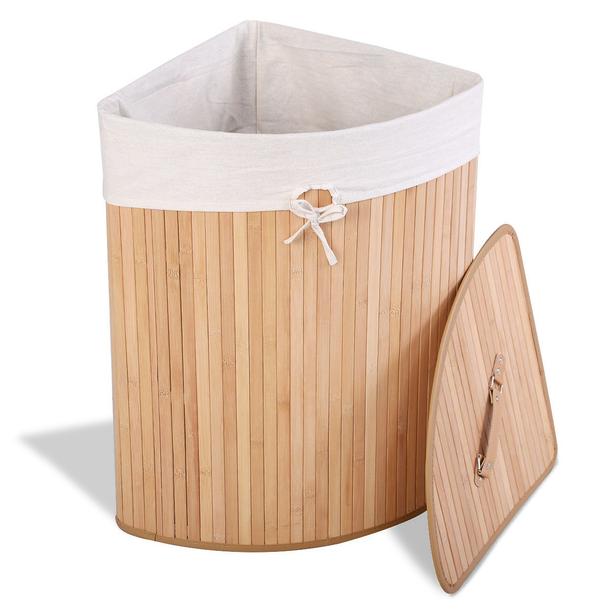 Corner Bamboo Hamper Laundry Basket - Direct by Wilsons Home Store