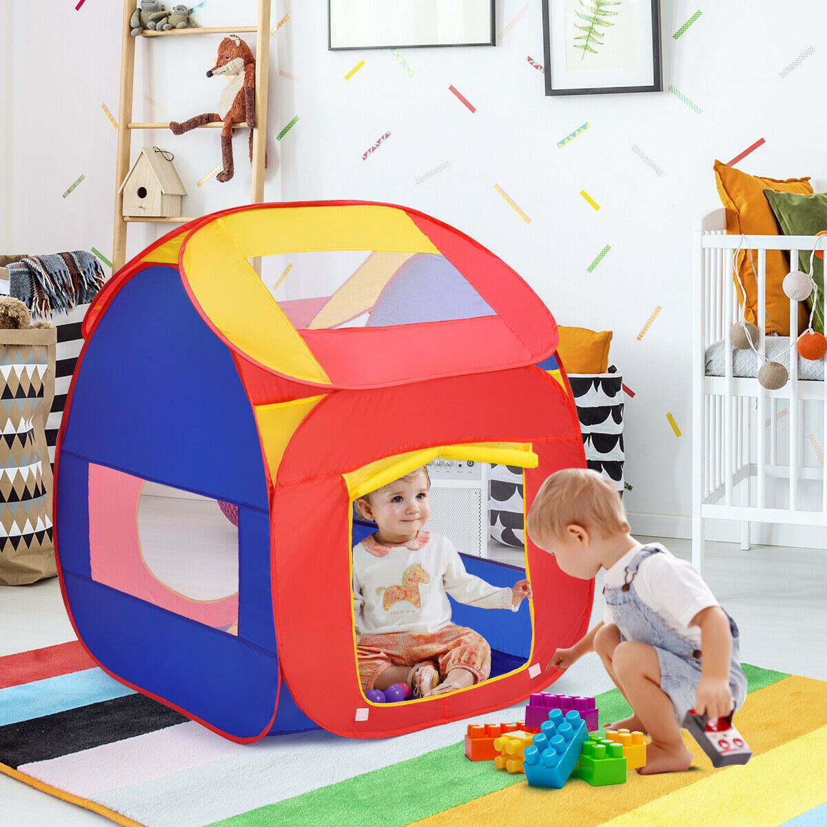 Portable Kid Play House Toy Tent with 100 Balls - Direct by Wilsons Home Store