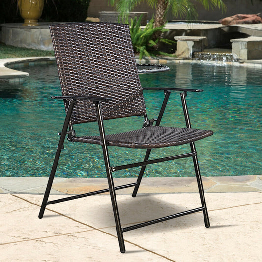 Set of 4 Rattan Folding Chairs - Direct by Wilsons Home Store