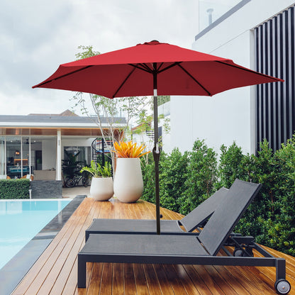 10 Feet Outdoor Patio Umbrella with Tilt Adjustment and Crank-Burgundy - Direct by Wilsons Home Store