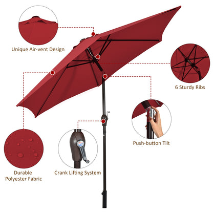 10 Feet Outdoor Patio Umbrella with Tilt Adjustment and Crank-Burgundy - Direct by Wilsons Home Store