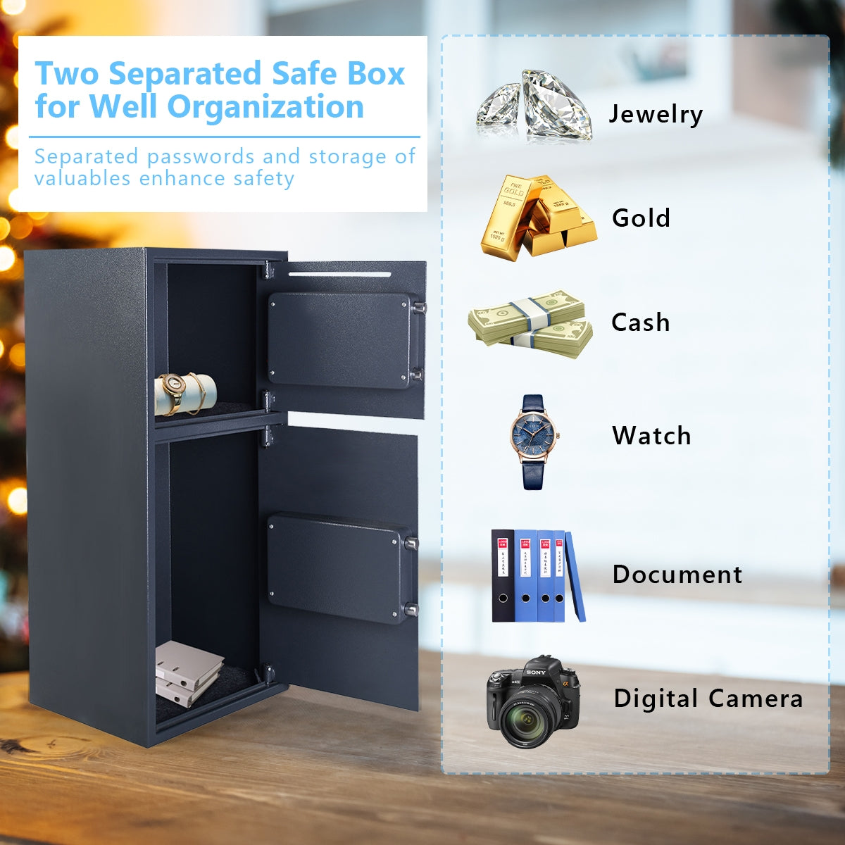 Digital Safe Box with 2 Doors - Direct by Wilsons Home Store