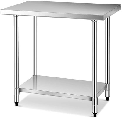 24 x 36 Inch Stainless Steel Commercial Kitchen Food Prep Table - Direct by Wilsons Home Store