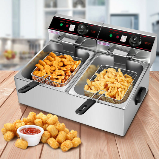 3400W Dual Tank Electric Countertop Deep Fryer - Direct by Wilsons Home Store