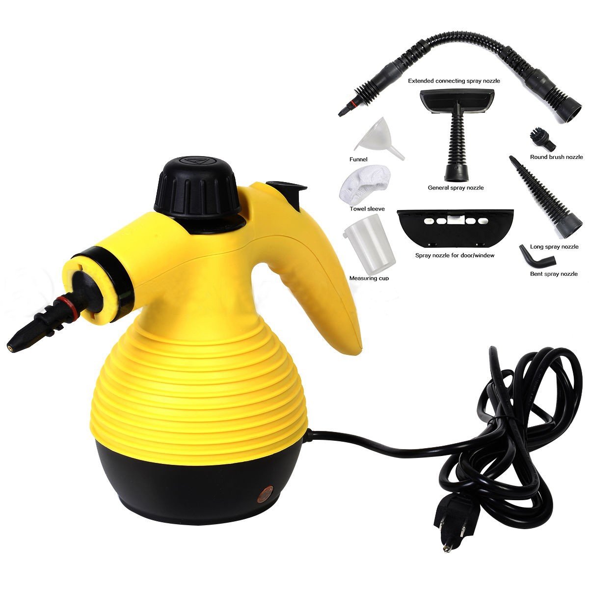 1050W Multi-Purpose Handheld Pressurized Steam Cleaner-Yellow - Direct by Wilsons Home Store