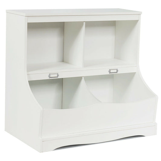 3-Tier Kids Bookcase Storage Organizer-White